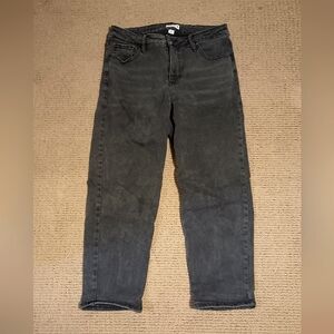 Black High Rise Straight Leg Jeans